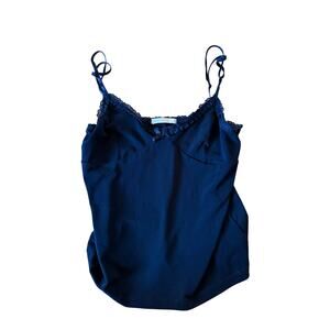 Y2k Forever 21 black silky lace cami top